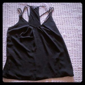Black spaghetti strap swing tank